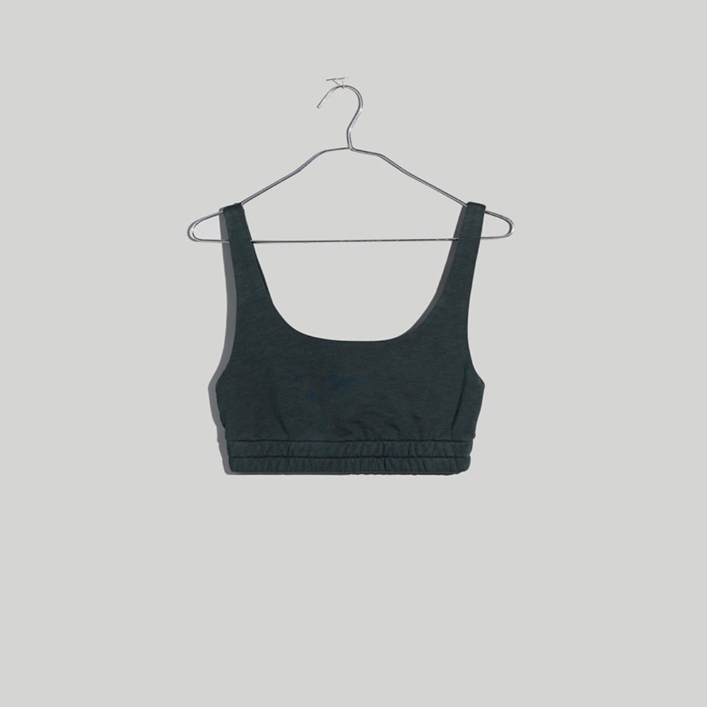 Madewell MWL Sweatshirt Bralette Dark Palm - Super soft comfy bra